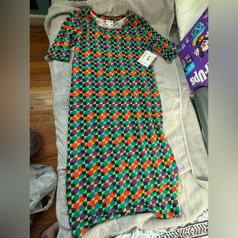 LuLaRoe Colorful Geometric Midi Dress